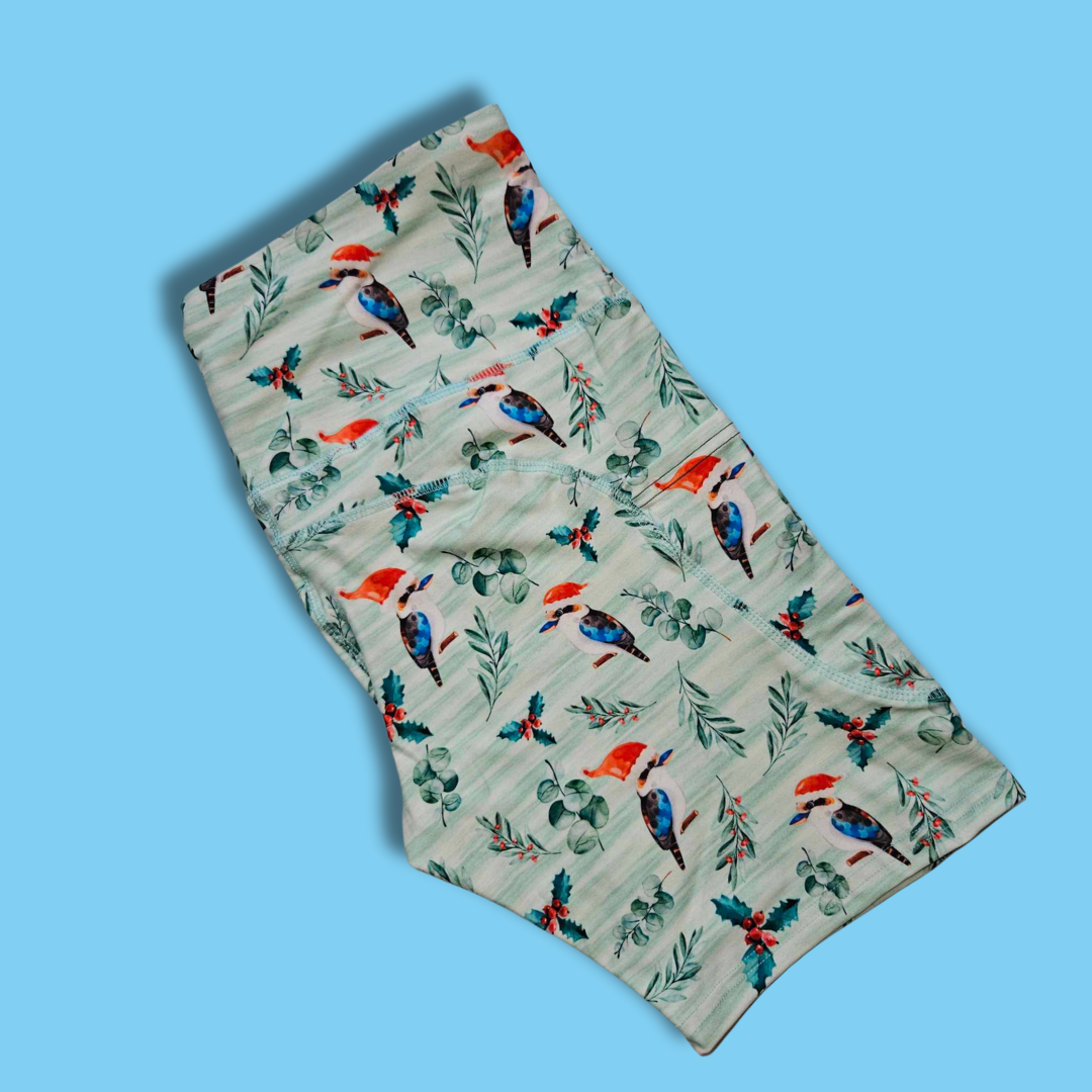 Christmas Kooka Pockets Bike Shorts