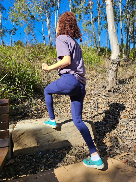 Solid Navy Full Length Leggings