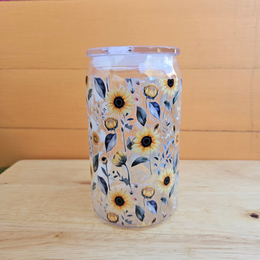 Sunflowers Clear Plastic Tumbler