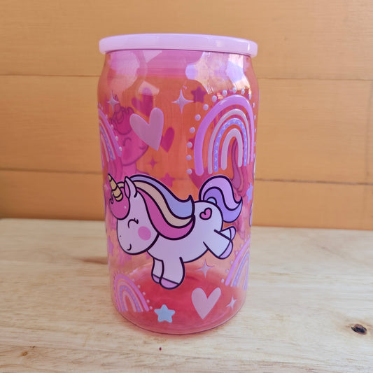 Unicorn Pink Plastic Tumbler