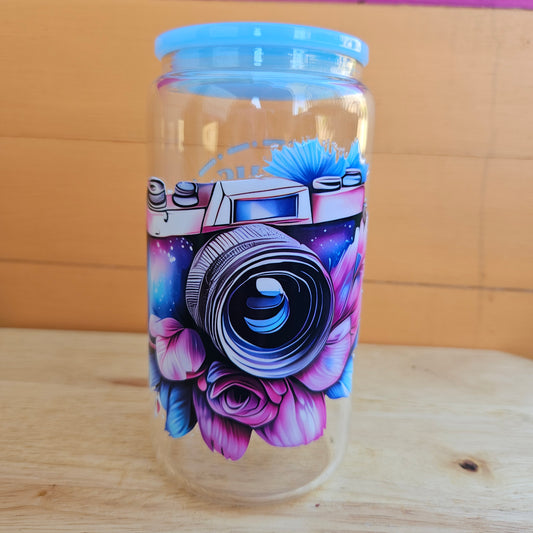 Camera Focus Clear Glass Tumbler - 16oz